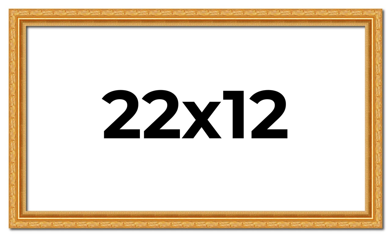 22x12 Solid Wood Antique Picture Frame with UV-Resistant Acrylic & Acid-Free Backing, Available in 4 Finishes: Bronze, Gold, Silver, and Gold with Black